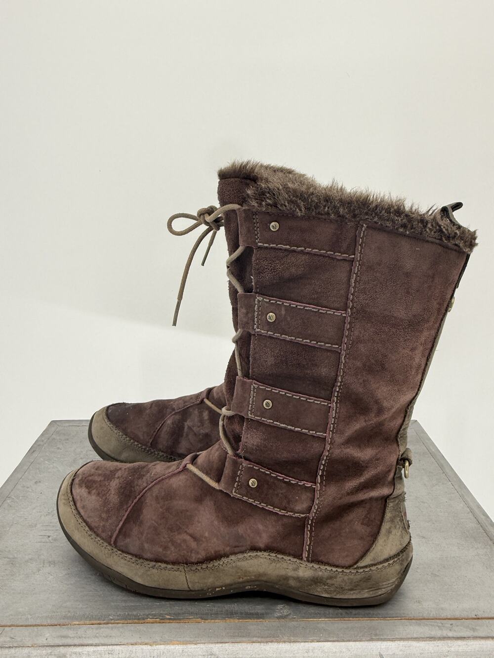 The North Face Abby IV Women's Brown Suede Waterproof Primaloft Winter Boots 10
